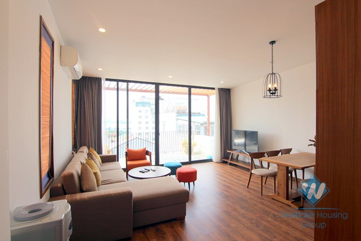 Top floor two bedrooms apartment for rent in the heart of Tay Ho, Ha Noi